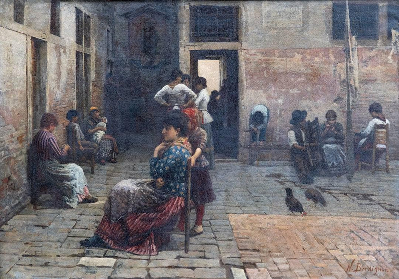 Courtyard of Venice by Noè Bordignon — Oil Painting Reproduction