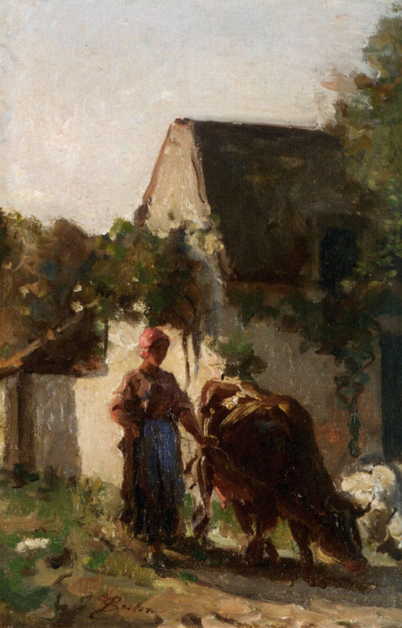 Cowheard by Jules Breton — Oil Painting Reproduction