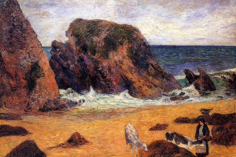 Cows on the Seashore by Paul Gauguin — Oil Painting Reproduction