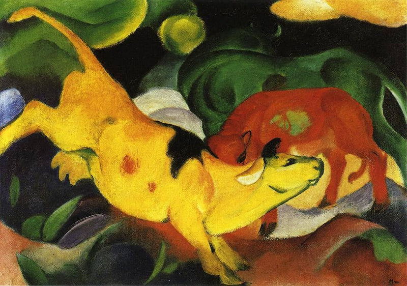 Cows, Yellow-Red-Green by Franz Marc — Oil Painting Reproduction