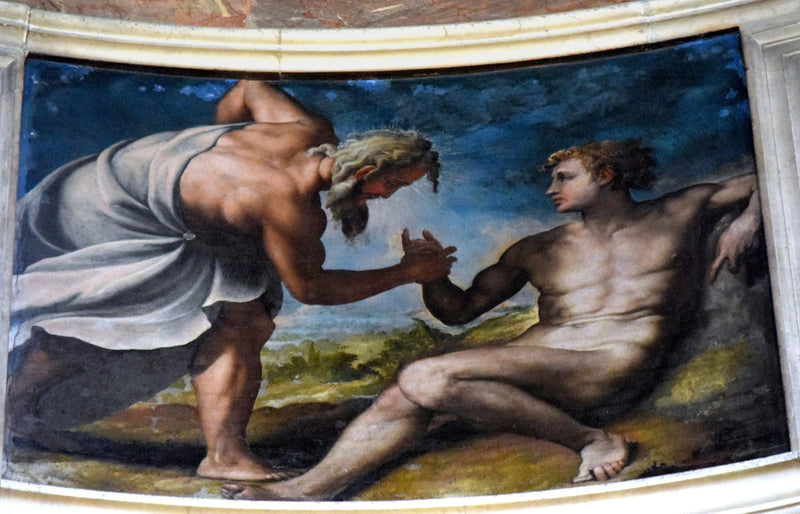 Creation of Adam by Francesco de' Rossi (Francesco Salviati), "Cecchino" — Oil Painting Reproduction