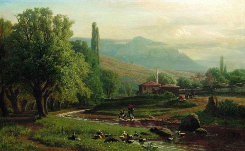 Crimean summer landscape by Volodymyr Orlovsky — Oil Painting Reproduction