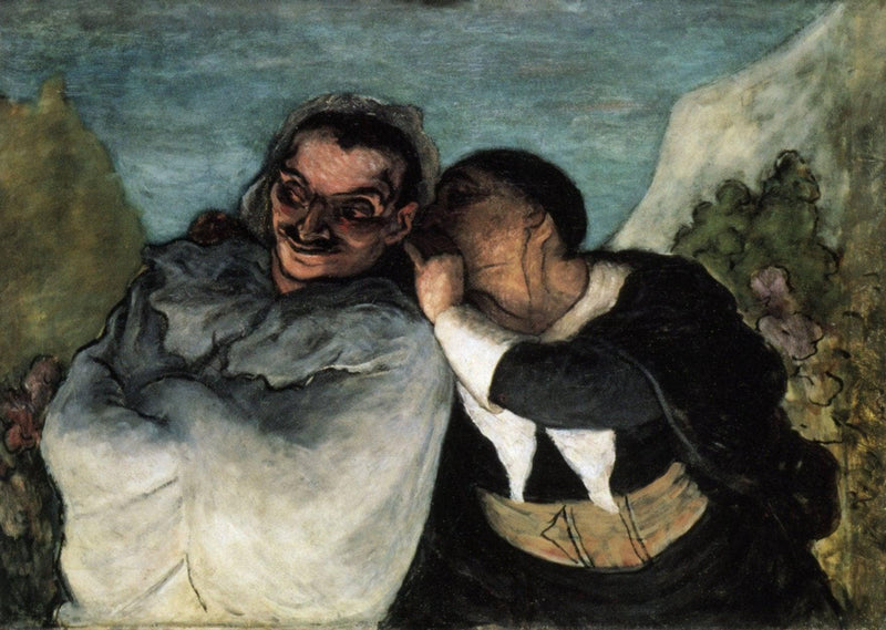 Crispin and Scapin by Honore Daumier — Oil Painting Reproduction