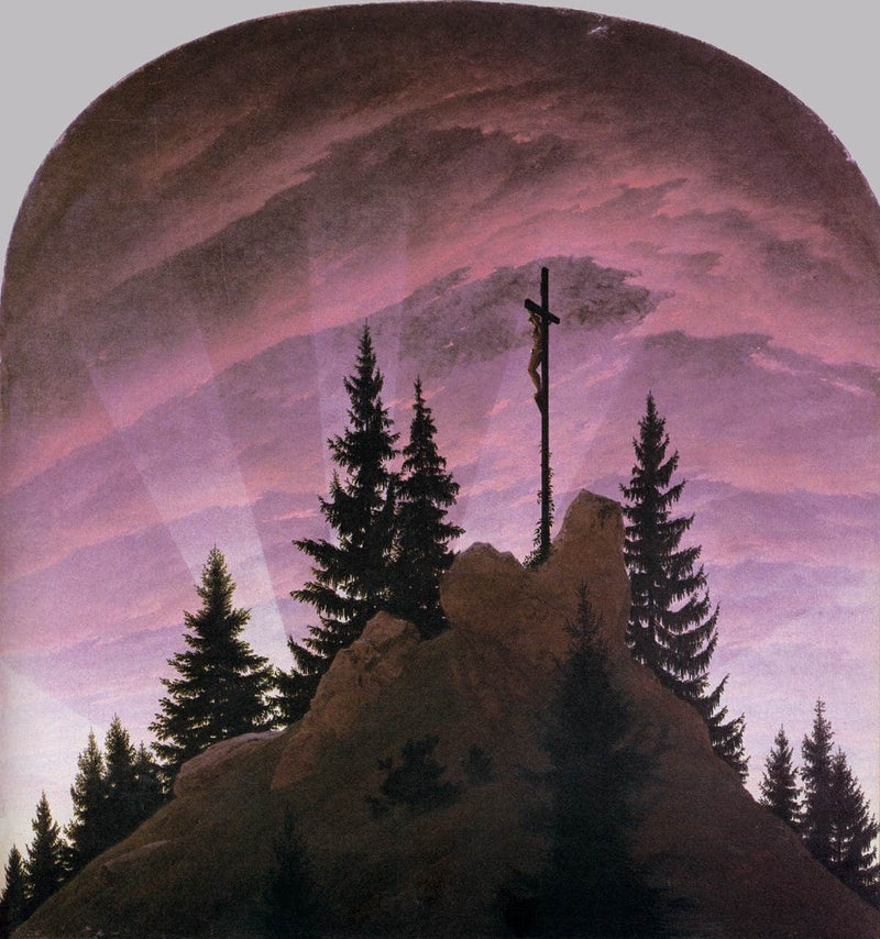 Cross in the Mountains (Tetschen Altar) by Caspar David Friedrich — Oil Painting Reproduction