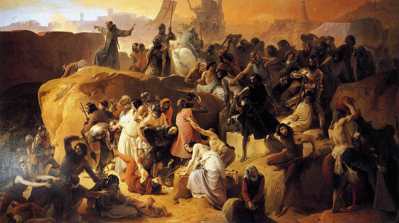 Crusaders Thirsting near Jerusalem by Francesco Hayez — Oil Painting Reproduction