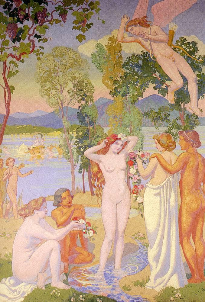 Cupid in Flight is Struck by the Beauty of Psyche by Maurice Denis — Oil Painting Reproduction