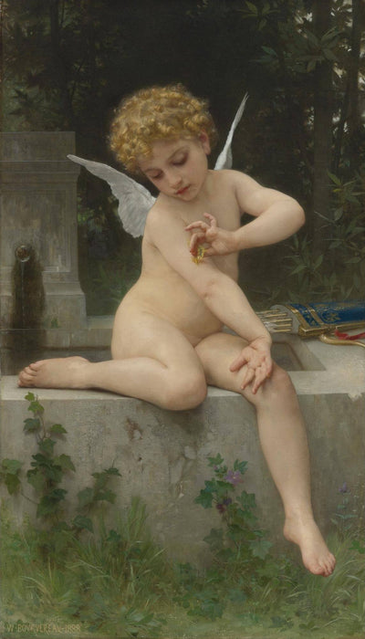 Cupid with Butterfly in study