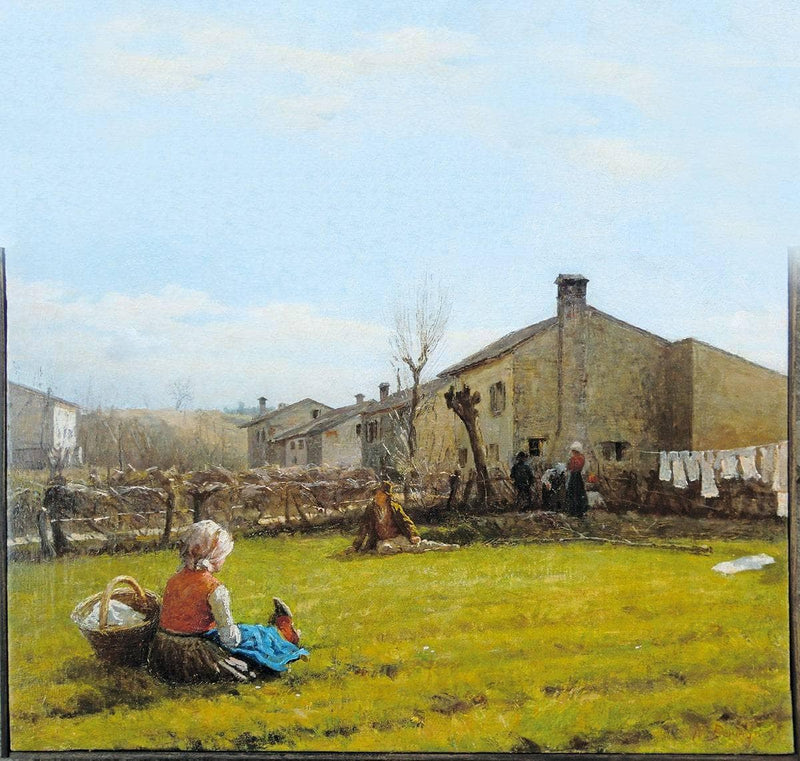 Daily life in San Zenone by Noè Bordignon — Oil Painting Reproduction