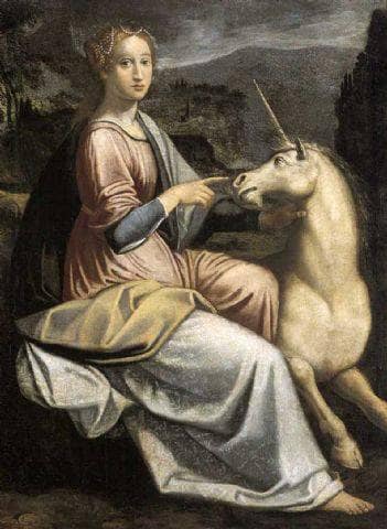 Dama con l'unicorno by Barbara Longhi — Oil Painting Reproduction