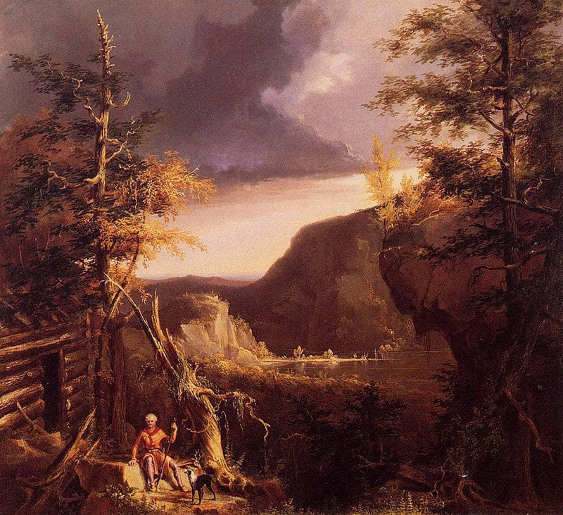Daniel Boone Sitting at the Door of His Cabin on the Great Osage Lake by Thomas Cole — Oil Painting Reproduction