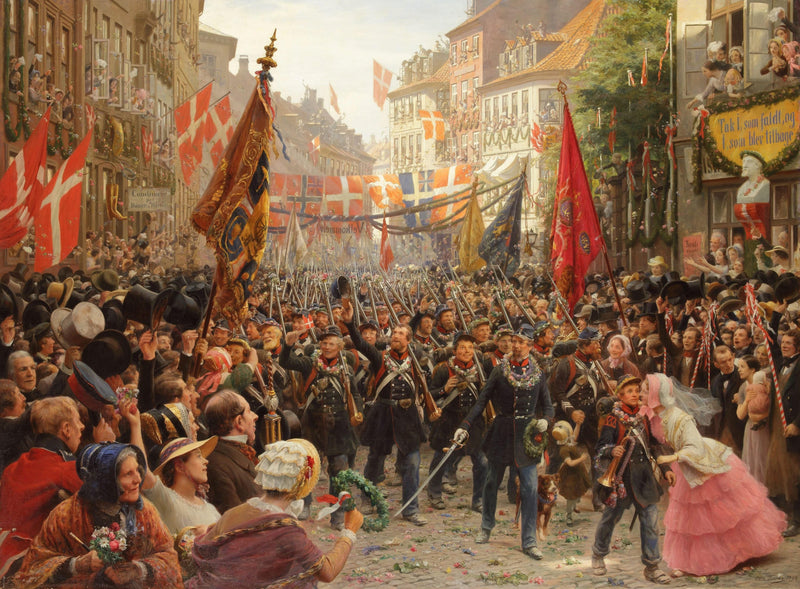 Danish Soldiers Return to Copenhagen, 1849 by Otto Bache — Oil Painting Reproduction