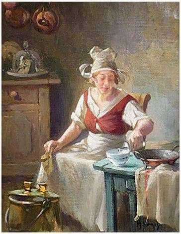 In the Office by Maurice Louis Monnot — Oil Painting Reproduction