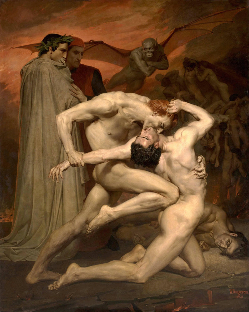 Dante and Virgil by William-Adolphe Bouguereau — Oil Painting Reproduction