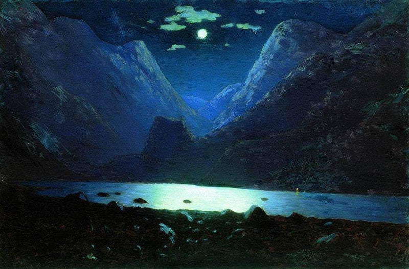 Daryal pass. Moonlight Night by Arkhyp Kuindzhi — Oil Painting Reproduction