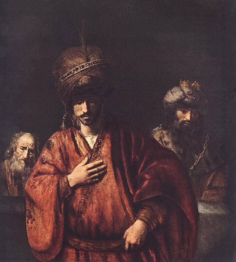 David and Uriah by Rembrandt — Oil Painting Reproduction