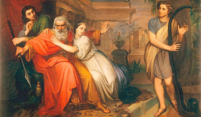 David calming Saul's fury with the harp in master bedroom