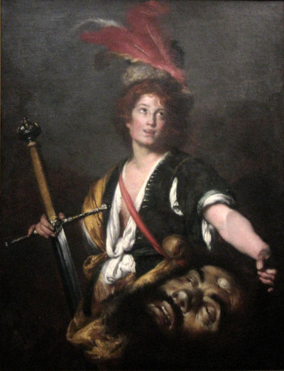 David with the Head of Goliath in study
