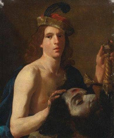 David with the Head of Goliath in study