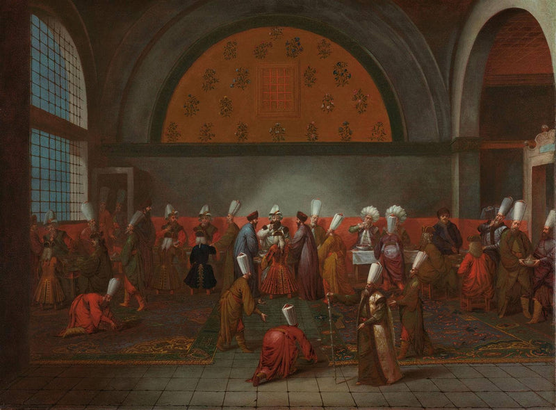 The meal offered to Ambassador Cornelis Calkoen by the Grand Vizier on behalf of Sultan Ahmed III, 14 September 1727 by Jean Baptiste Vanmour — Oil Painting Reproduction