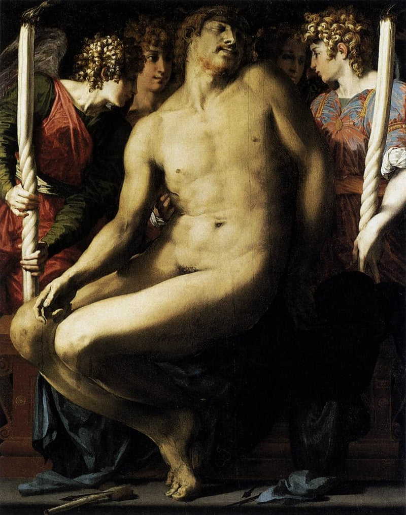 Dead Christ with Angels by Rosso Fiorentino — Oil Painting Reproduction