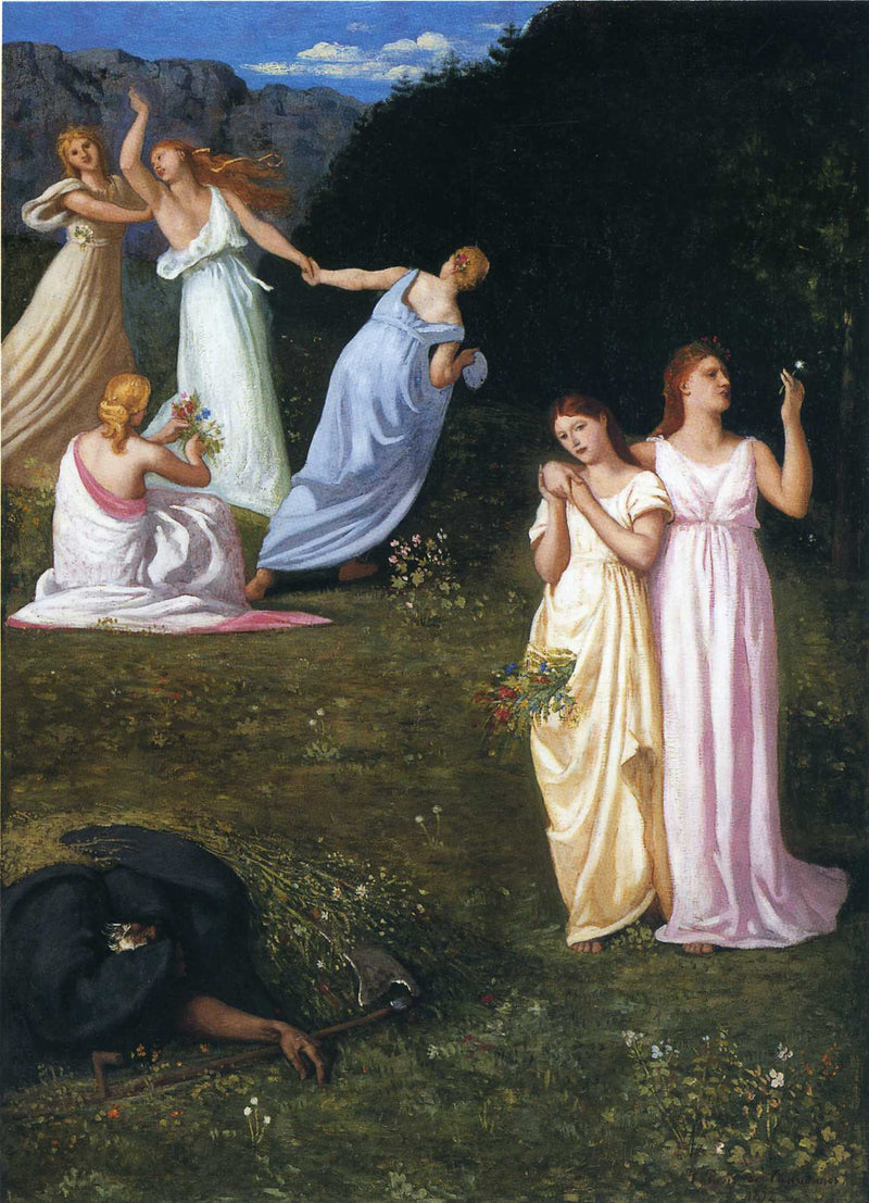 Death and the Maidens by Pierre Puvis de Chavannes — Oil Painting Reproduction