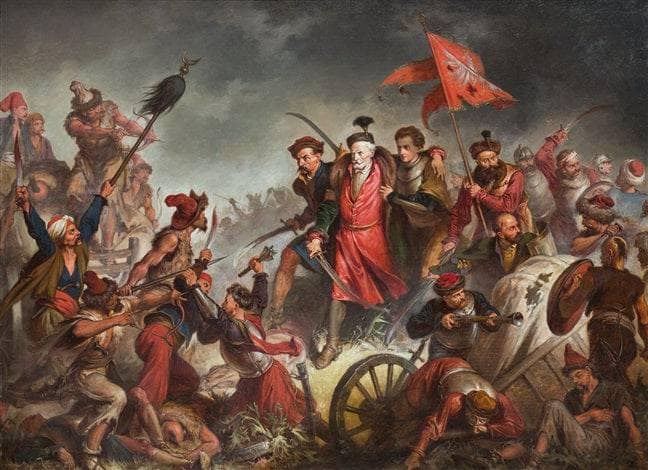Death of Zolkiewski at Cecora by Walery Eljasz Radzikowski — Oil Painting Reproduction