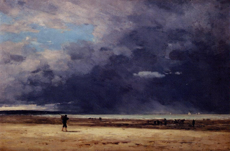 Deauville, Low Tide by Eugene Boudin — Oil Painting Reproduction