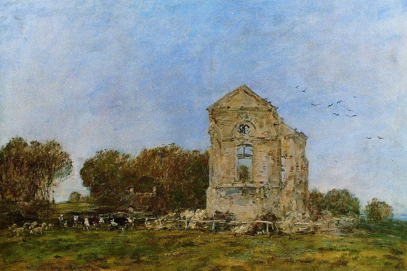 Deauville, Ruins of the Chateau de Lassay by Eugene Boudin — Oil Painting Reproduction