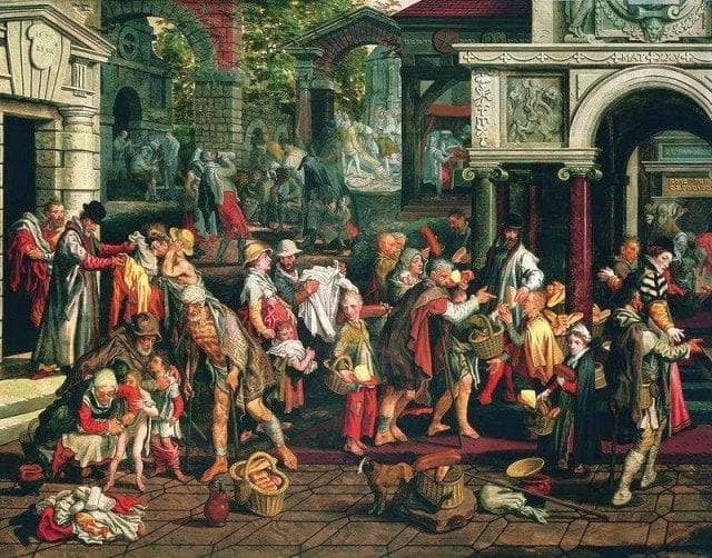 Deeds of Christian Charity by Pieter Aertsen — Oil Painting Reproduction