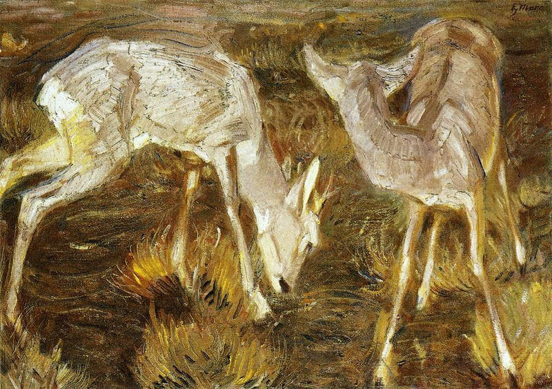 Deer at Dusk by Franz Marc — Oil Painting Reproduction
