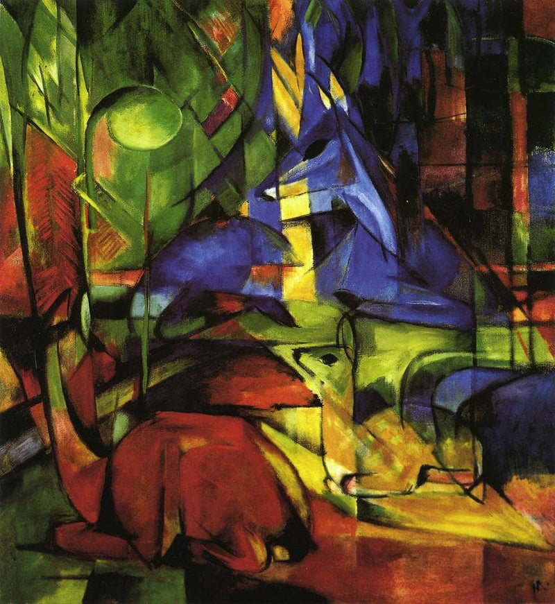 Deer in the Forest II by Franz Marc — Oil Painting Reproduction