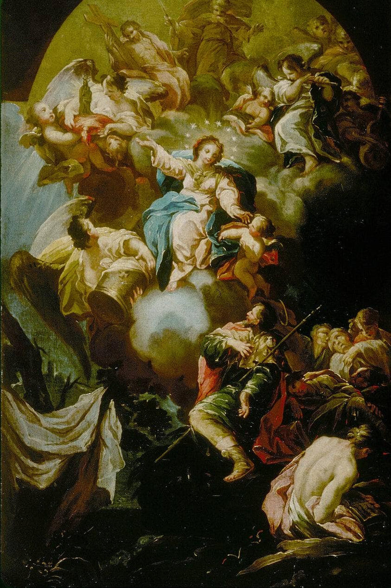 Saint Jameâs Vision of the Virgin of the Pillar by Antonio González Velázquez — Oil Painting Reproduction