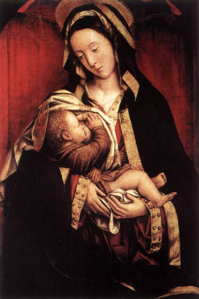 Madonna and Child in kitchen