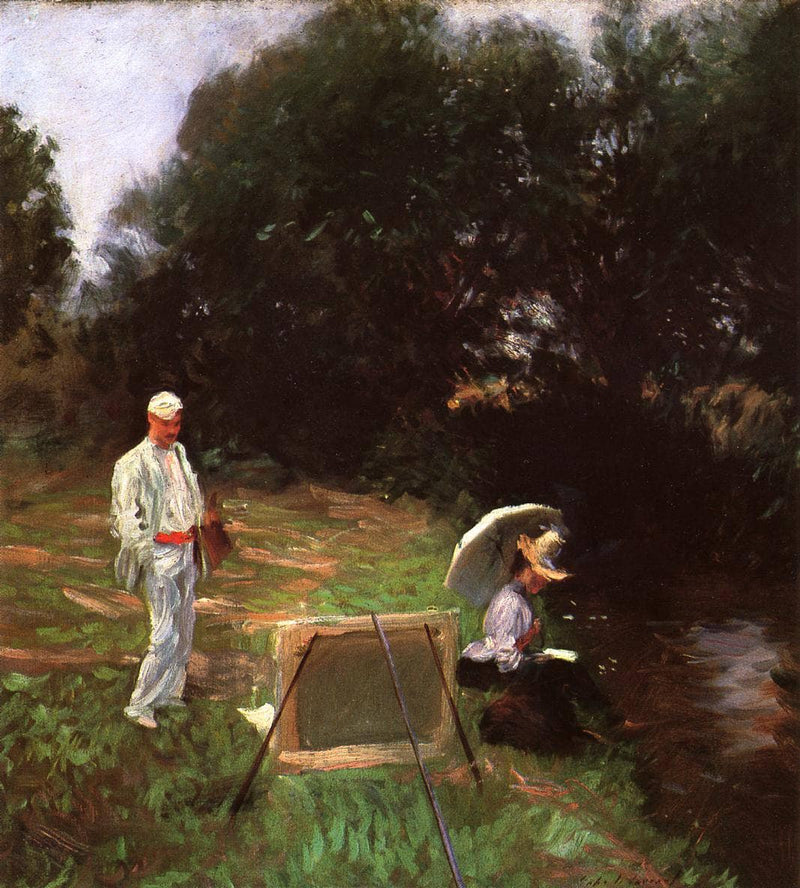 Dennis Miller Bunker Painting at Calcot by John Singer Sargent — Oil Painting Reproduction
