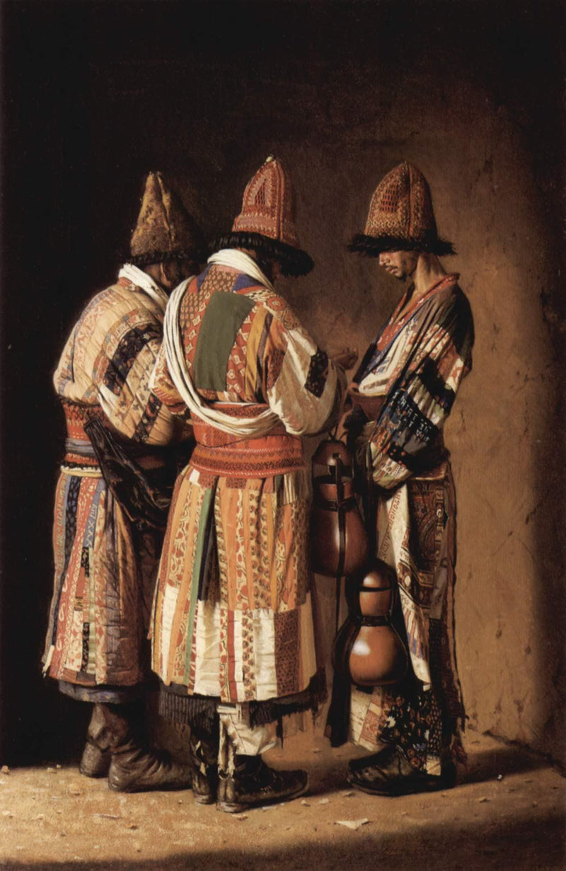 Dervishes in holiday costumes. Tashkent by Vasily Vereshchagin — Oil Painting Reproduction