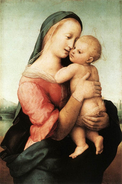 Detail of the 'Tempi' Madonna in hallway