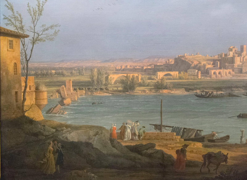 Detail Showing the Ruins of the Pont Saint-bénezet from a Painting of Avignon by Claude-joseph Vernet. the View is from the Right Bank of the Rhone near the Tour Philippe-le-bel by Claude-Joseph Vernet — Oil Painting Reproduction