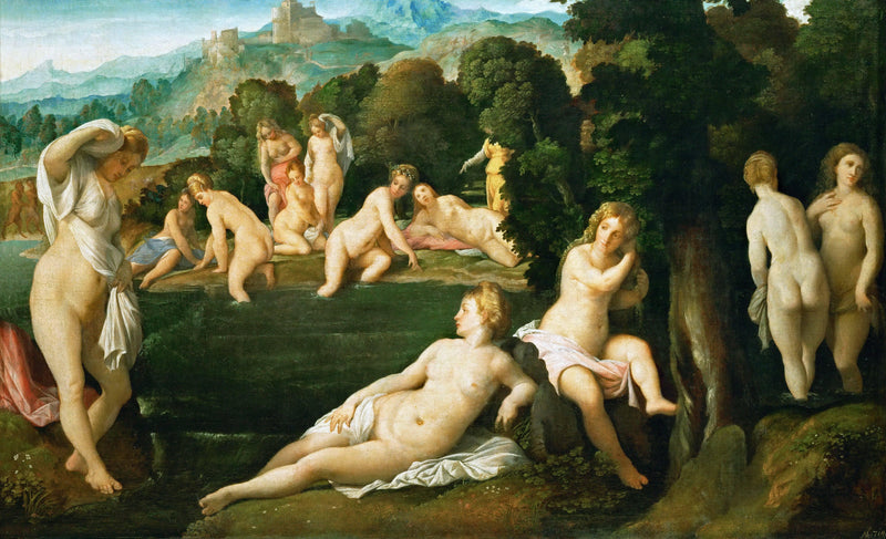 Diana and Callisto by Palma Vecchio — Oil Painting Reproduction