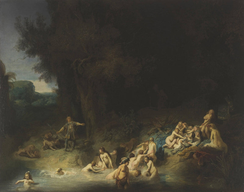 Diana Bathing, with the Stories of Actaeon and Callisto by Rembrandt — Oil Painting Reproduction