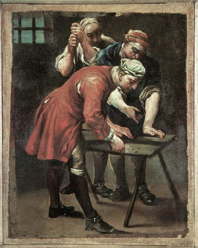 Dice Players by Giuseppe Maria Crespi — Oil Painting Reproduction