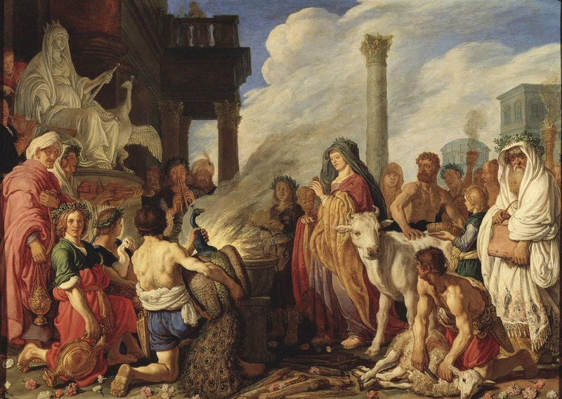 Dido's Sacrifice to Juno by Pieter Lastman — Oil Painting Reproduction