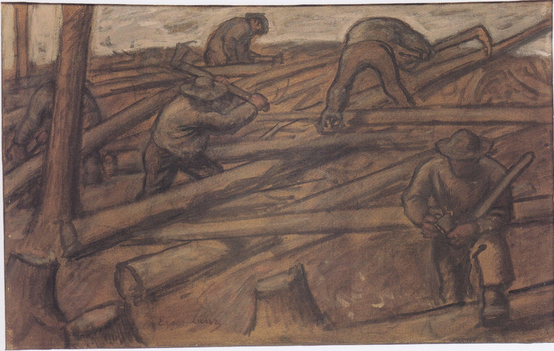 Die Holzfäller by Albin Egger-Lienz — Oil Painting Reproduction