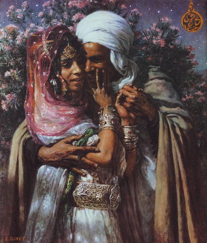 Abdel Ghourem And Nour El Aïn (slave Of Love And Light Of The Eyes) by Nasreddine Dinet — Oil Painting Reproduction