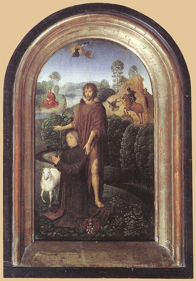 Diptych of Jean de Cellier (detail) by Hans Memling — Oil Painting Reproduction