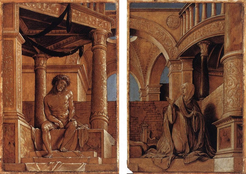 Diptych with Christ and the Mater Dolorosa by Hans Holbein the Younger — Oil Painting Reproduction