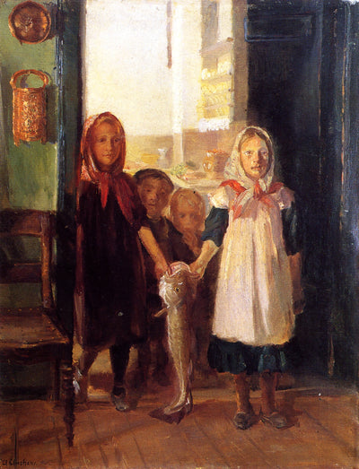Little Girls with a Cod in living room