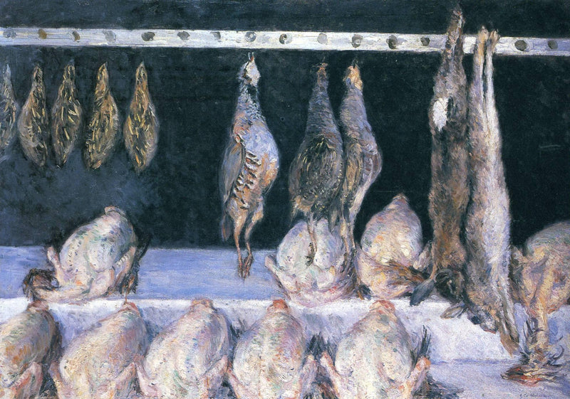 Display of Chickens and Game Birds by Gustave Caillebotte — Oil Painting Reproduction