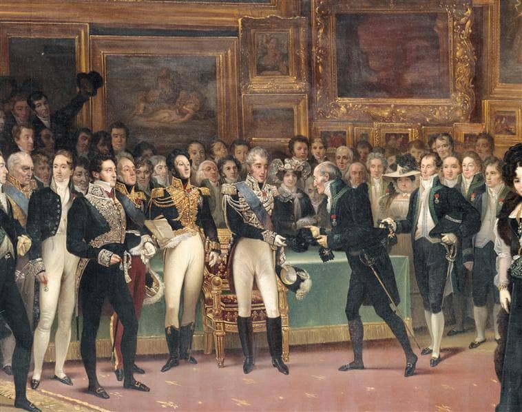 Distribution of Awards to Artists at the End of the 1824 Salon, January 15, 1825 by Charles de Steuben — Oil Painting Reproduction