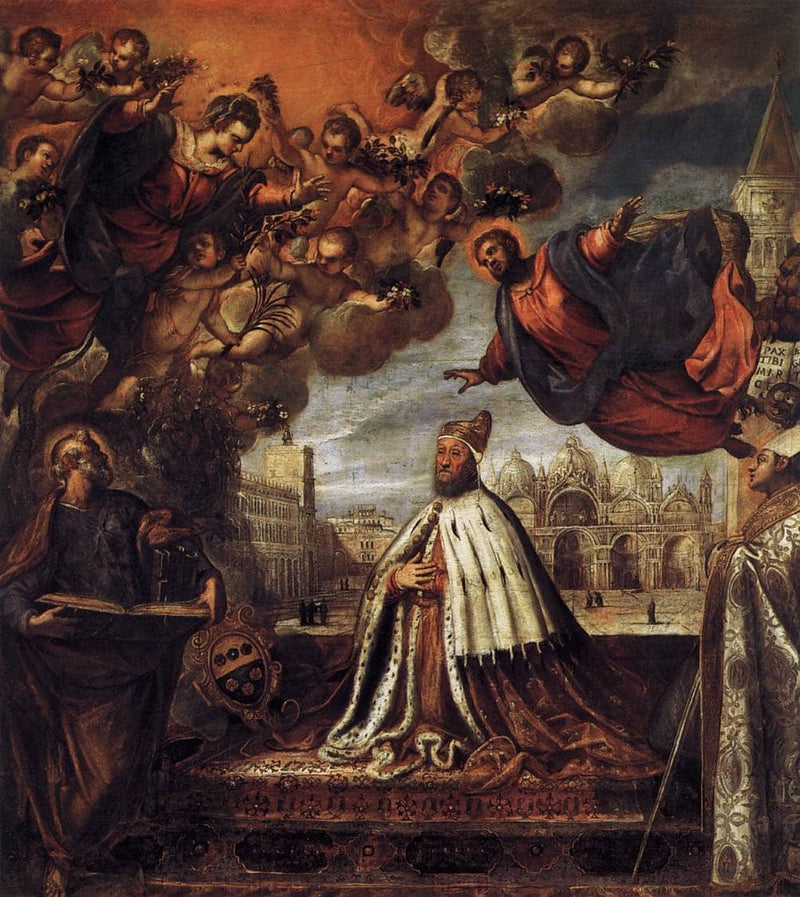 Doge Pietro Loredan Beseeching the Virgin by Palma il Giovane — Oil Painting Reproduction