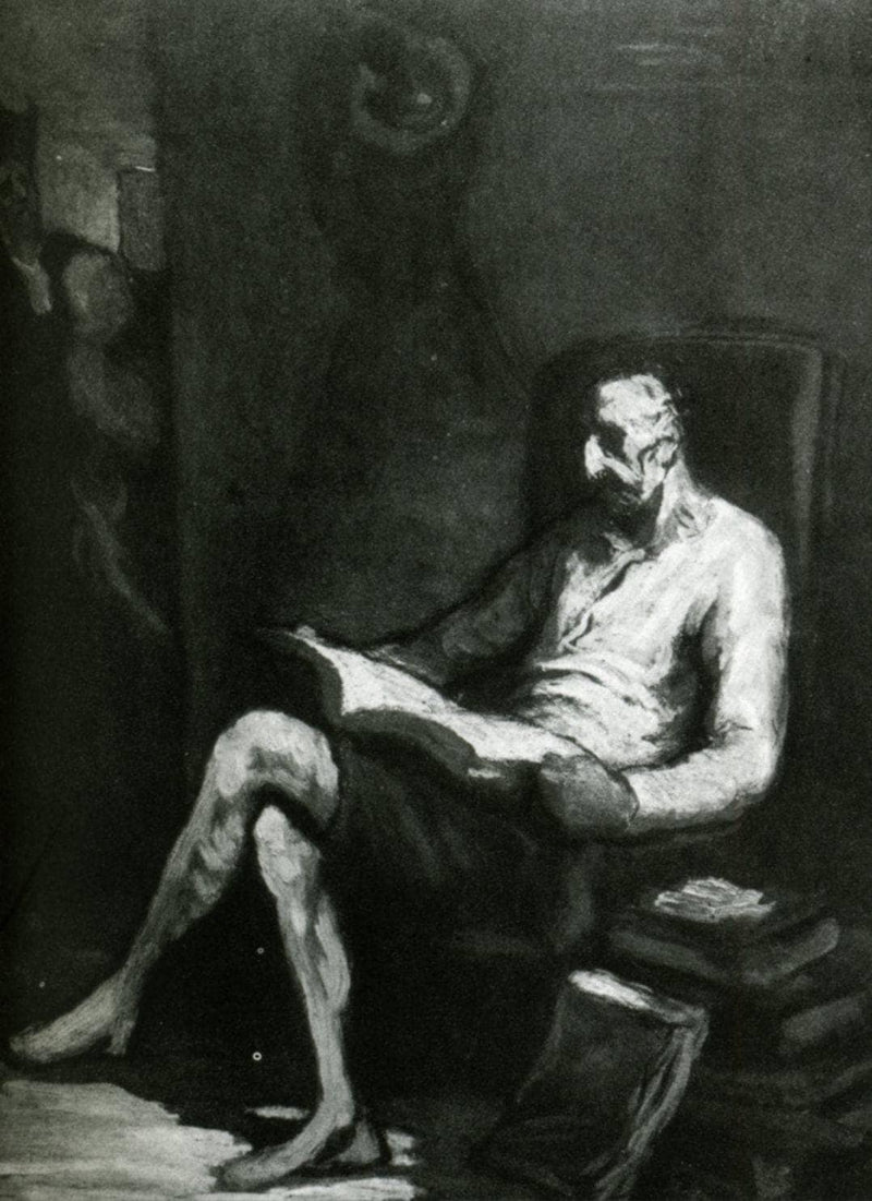 Don Quixote Reading by Honore Daumier — Oil Painting Reproduction